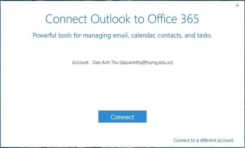 Kết nối Office 365 với Outlook